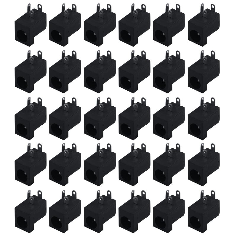 Antrader 30pcs 5.5mm x 2.1mm 3 Pin PCB Mounting Female DC Power Jack Socket Connector - Image 1